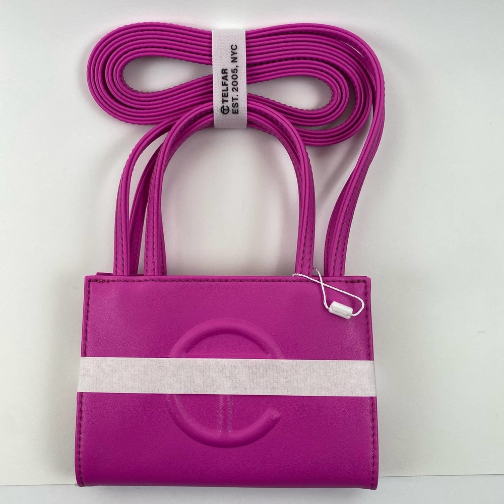 Telfar Azalea Small Pink Tote Leather Bag - Picture 5 of 14